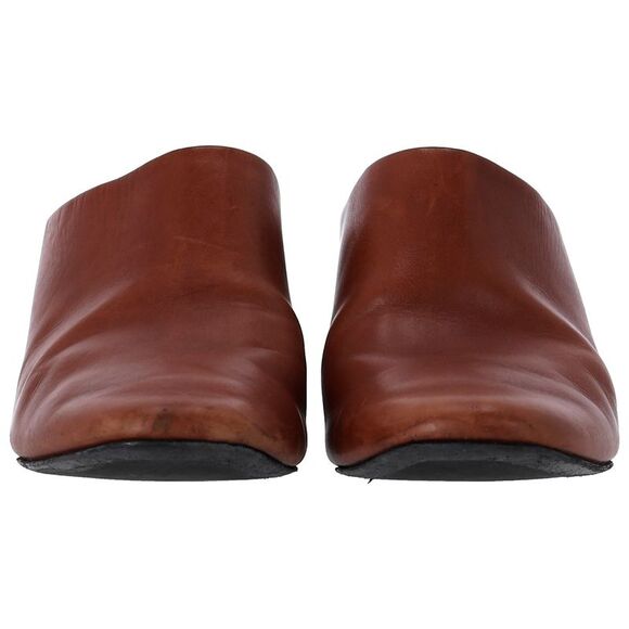 Pre Loved The Row Vintage Leather Mules Women brown | ochre Mid Heels - Picture 4 of 8